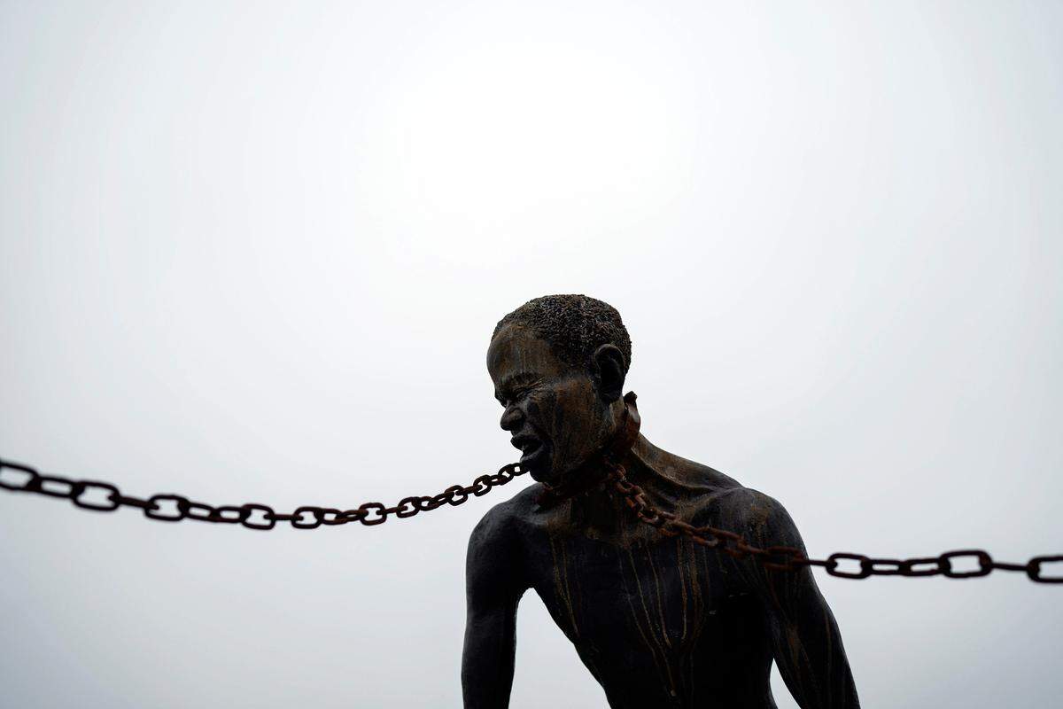 A sculpture at the National Memorial for Peace and Justice in Montgomery, Ala., July 16, 2018. The legacy of the Confederacy has become so embedded in the South’s daily life that it will take more than the removal of a statue here, or a plaque there, to address it.
