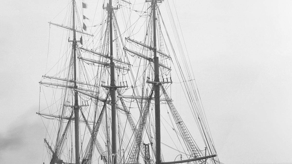 COURTESY JIM MILLERThis photograph of the Trojan was shot on a glass plate by Willis Vail in 1902. It was the first deep-water ship to enter the new Gulfport Harbor after Capt. Joseph Jones built it. The photograph will be part of The Gulfport Galleria of Fine Arts' Eighth Annual Christmas Celebration on Friday.