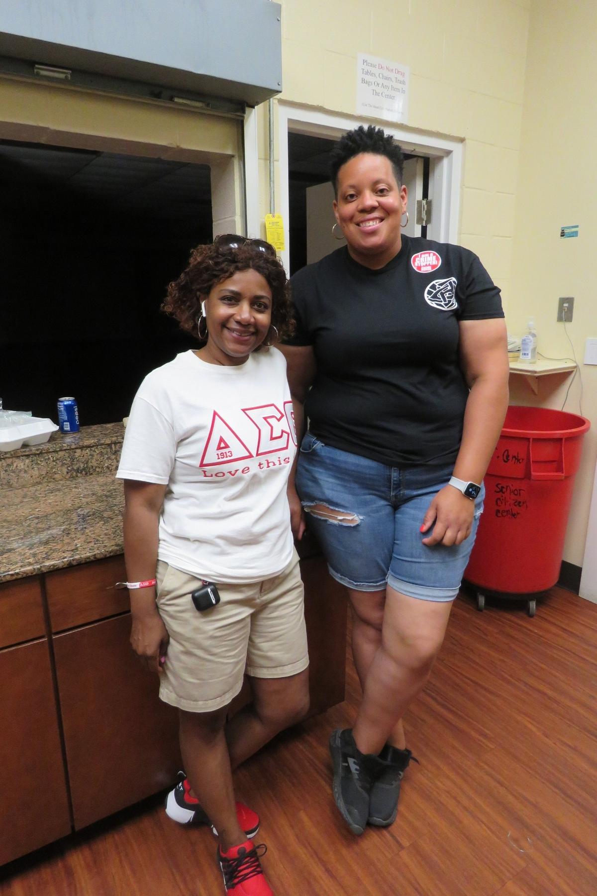 Annika Stubbs Allen, left, and Marissa Hall attended the Stop the Violence Block Party at the Isiah Fredericks Community Center in Gulfport on Saturday, May 15, 2021. They said more recreational opportunities for young people could be part of the solution for reducing gun violence on the Coast.