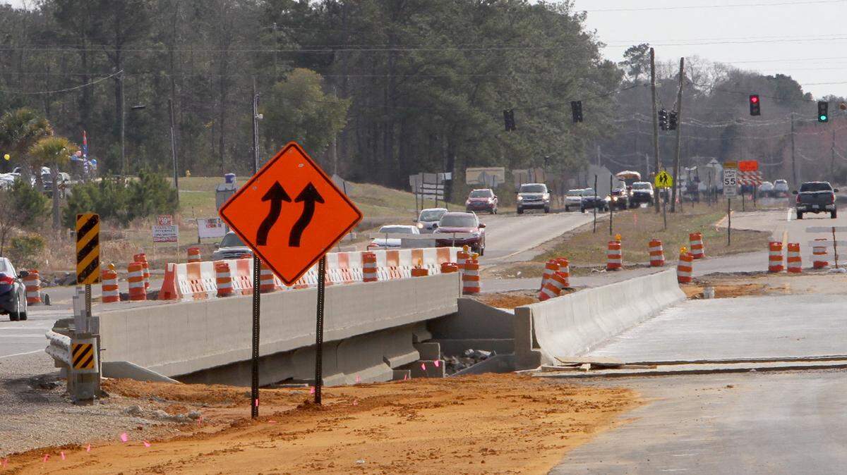 TIM ISBELL/SUN HERALD 
 A bridge was replaced earlier this year on U.S. 49 near Harrison Central High School. The Mississippi Economic Council hopes to accelerate work on the state's roads and bridges.