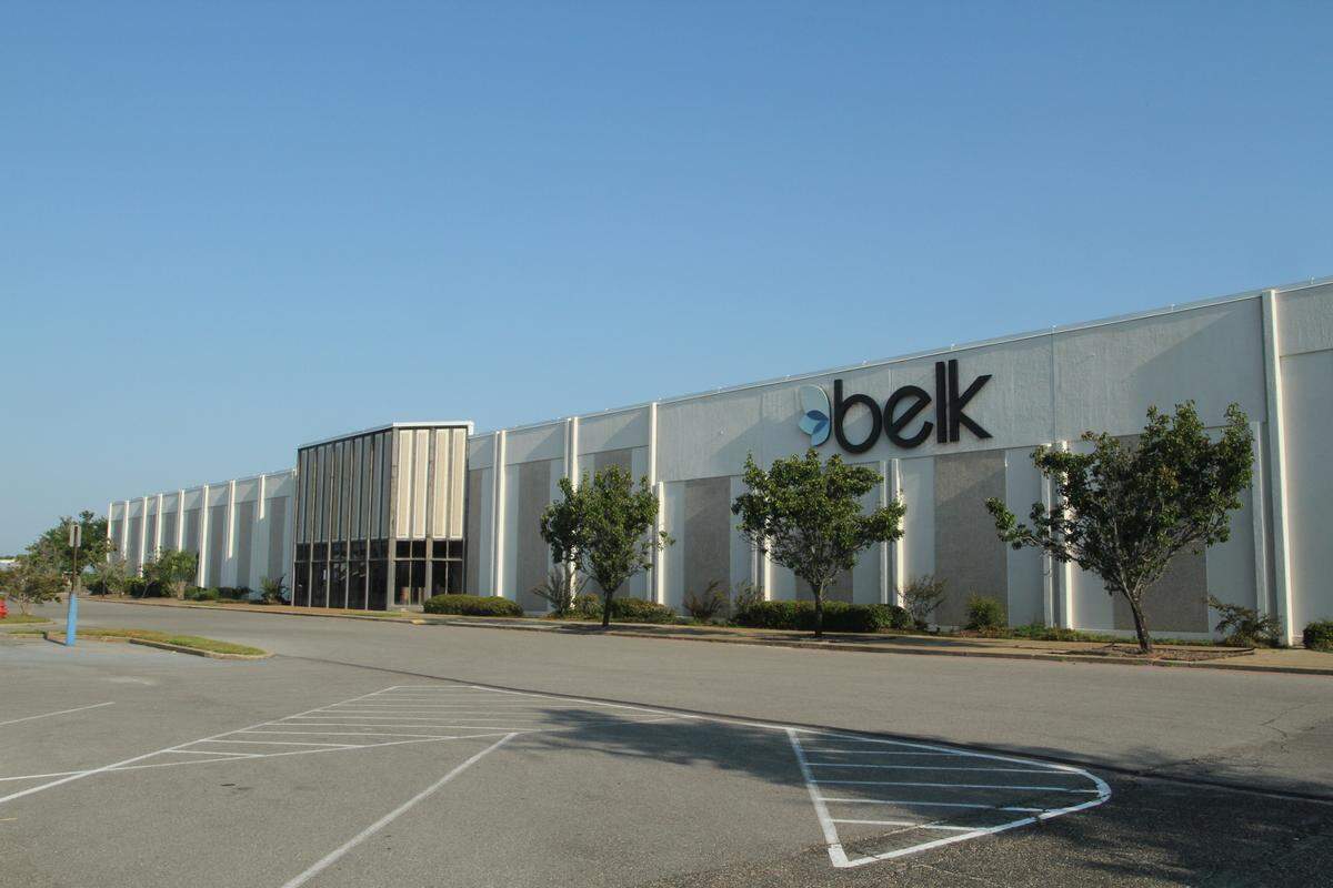Belk is the only retail store remaining from the old Singing River Mall, which has been torn down around it to make way for a new Town Center planned for the city of Gautier.
