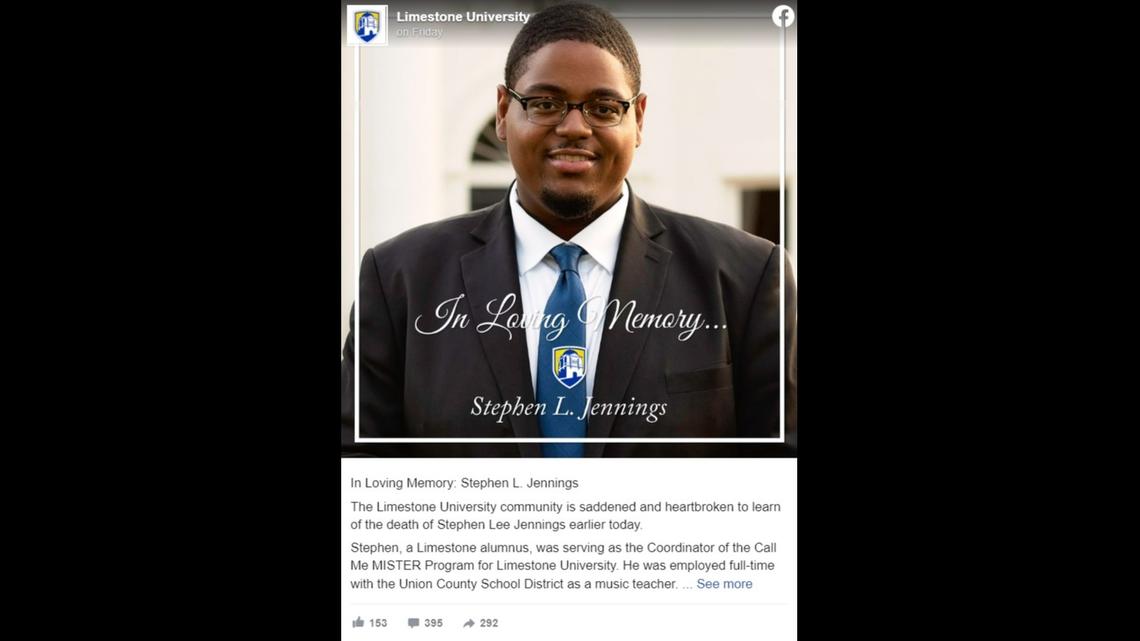 Teacher Stephen Jennings was killed in a car crash on his way to work at Sims Middle School in Union South Carolina, on April 22, state troopers say.