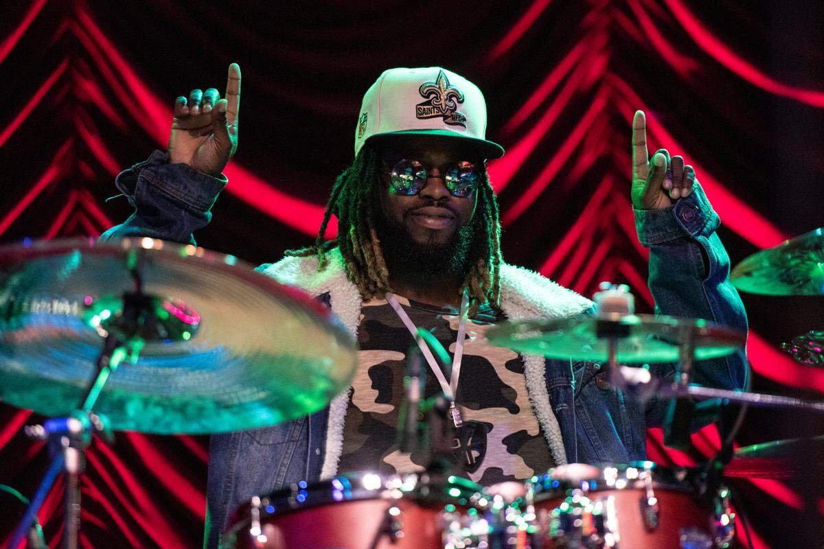 Chapel Hart’s drummer during sound check at Ground Zero Blues Club in Biloxi on Wednesday, Nov. 30, 2022.