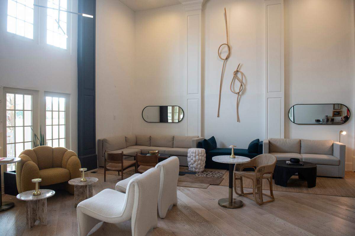 The lobby at the newly renovated Gulf Hills Hotel and Resort in Ocean Springs on Thursday, Jan. 11, 2024.