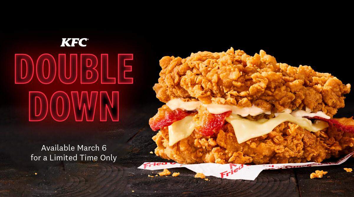 After a 10-year hiatus, KFC customers can again order the Double Down sandwich for a limited time starting March 6.&nbsp;