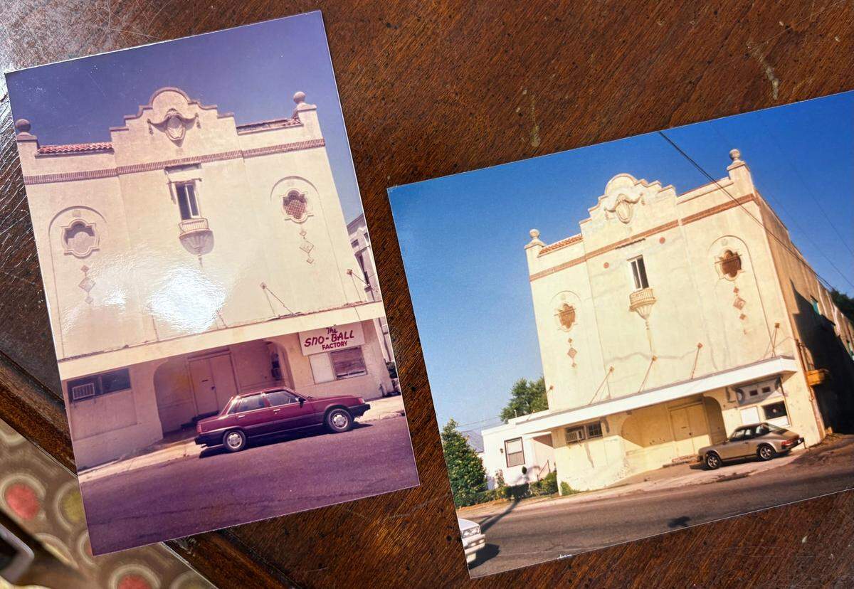 Undated photos from the Hancock County Historical Society show the A&G theater building in Bay St. Louis. Except for a sno-ball stand, the building has been vacant for decades.