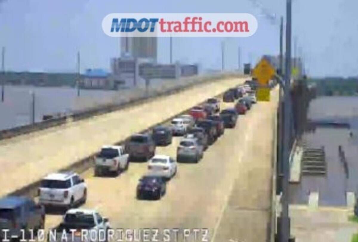 The I-110 drawbridge in Biloxi is malfunctioning Friday, June 19, 2026.