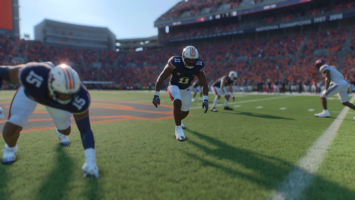 Auburn linebacker and former Picayune standout Jamonta Waller (11) as seen in EA Sports College Football 25.