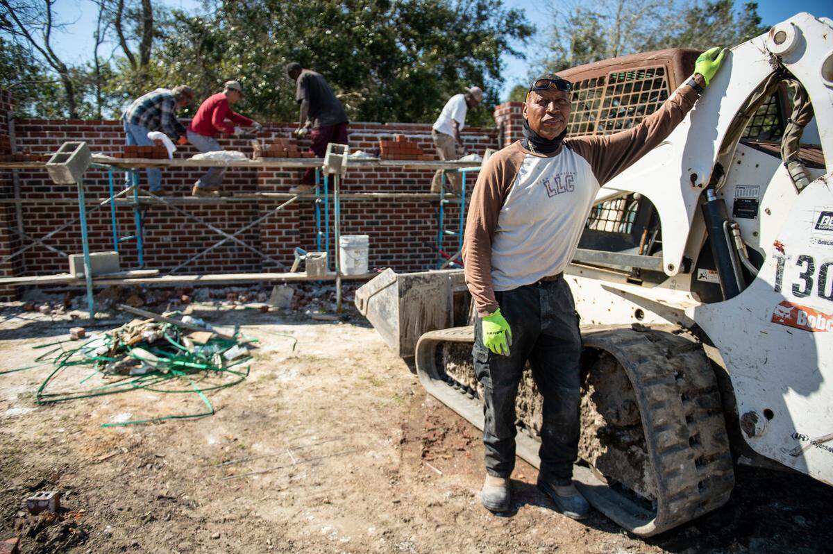 Third ward councilman Jeffrey Reed poses for a portrait in front of new construction on a wall at MLK Park in Bay St. Louis on Thursday, March 17, 2022. Reed has been working to renovate the park in hopes that it will become more of a gathering place for the community.