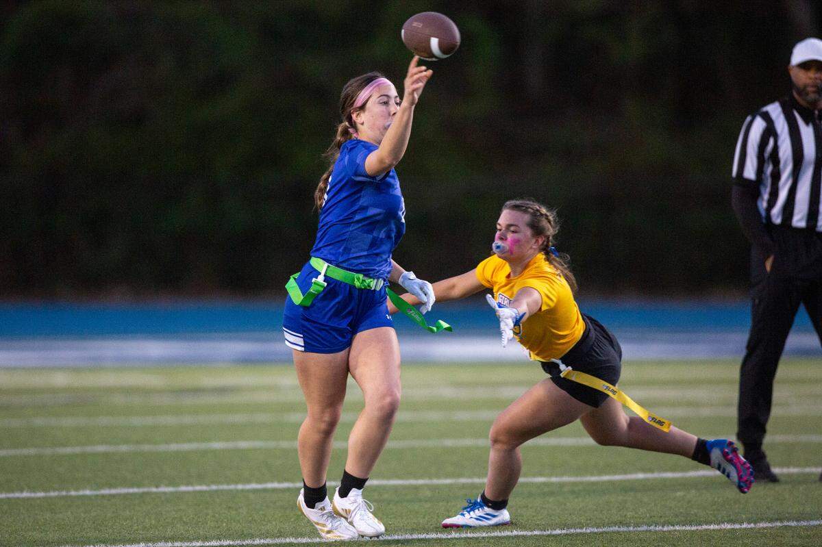 Vancleave’s Jordyn Raynor throws a pass during a Jamboree game at Vancleave on Thursday, March 20, 2025.