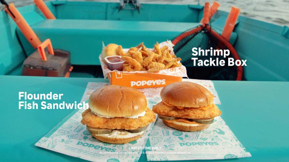 The Flounder Fish Sandwich and Shrimp Tackle Box are back at Popeyes for a limited time, the restaurant announced.