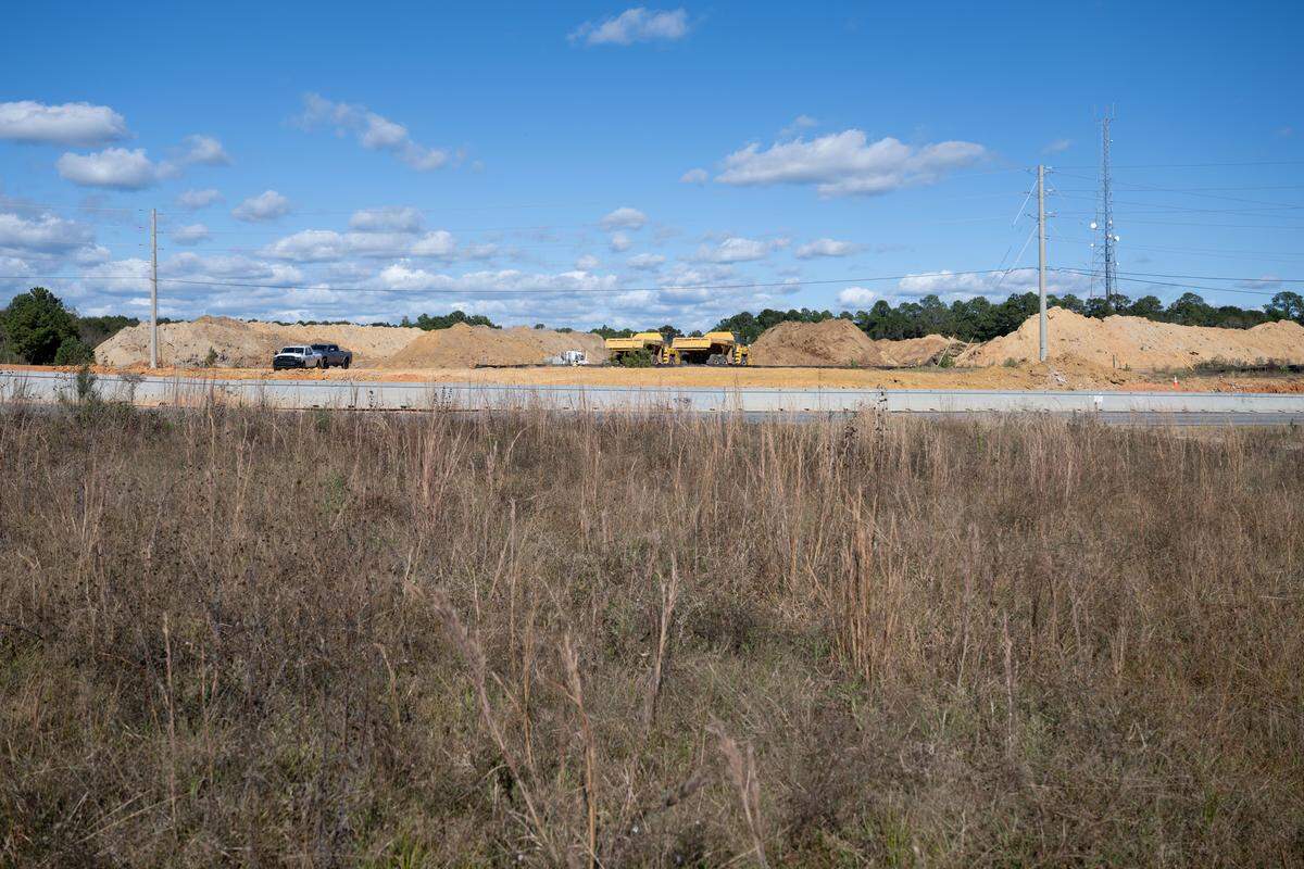 Construction on Highway 49 between O’Neal Road and School Road on Wednesday, Nov. 12, 2025.