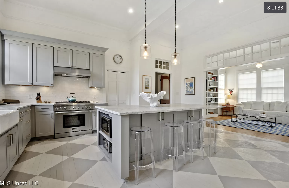 The kitchen of a Bay St. Louis house for sale, listed for $1.8 million on N. Beach Boulevard.
