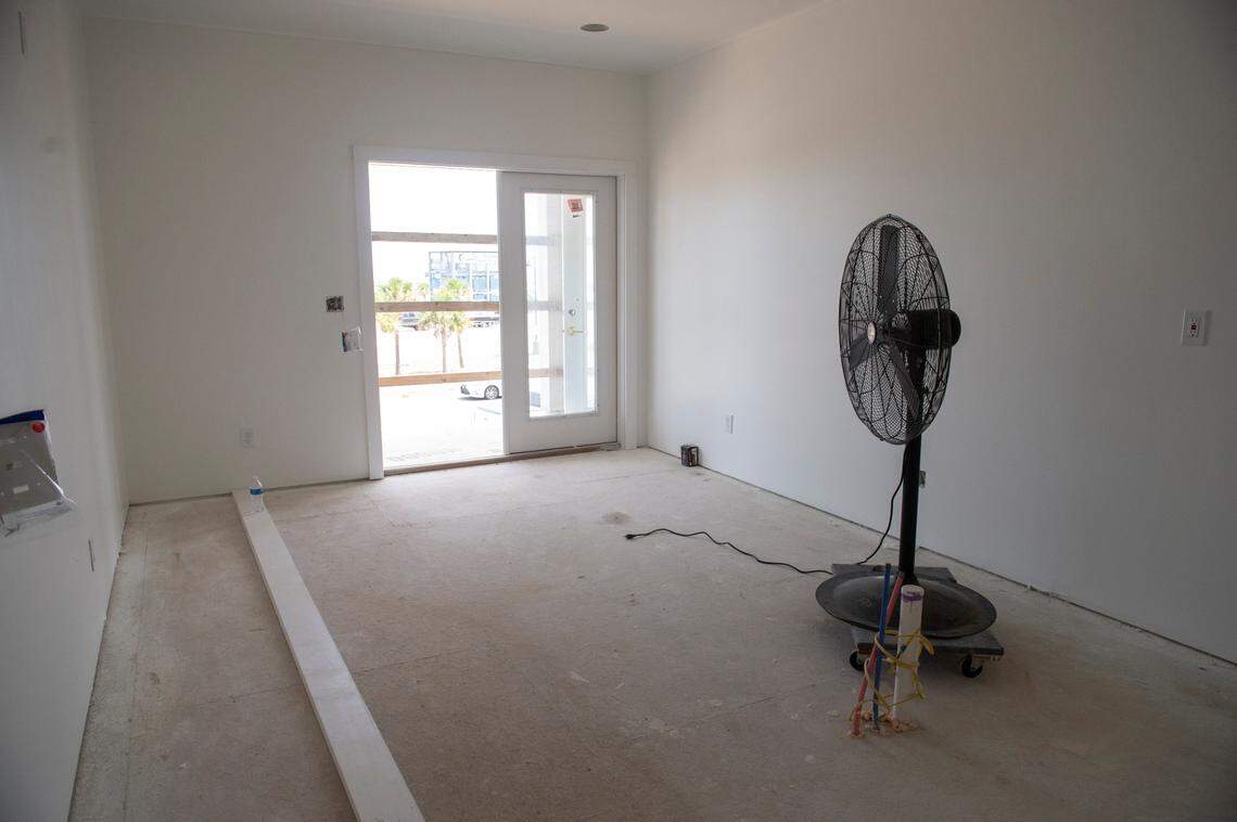 A bedroom of one of the units at The Beach House, a new development of short term rentals, in Pass Christian.