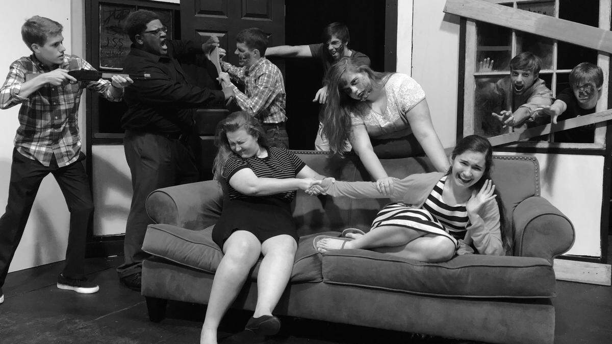 WINGS Performing Arts cast members include front row, left, Hannah Johnson, Amanda Overmyer and Christina Larson and back row, left, Ethan Worch, Brandon Spann, Kyle Overmyer, Alex Teets, Aubry Benefield and Peyton Glydewell.