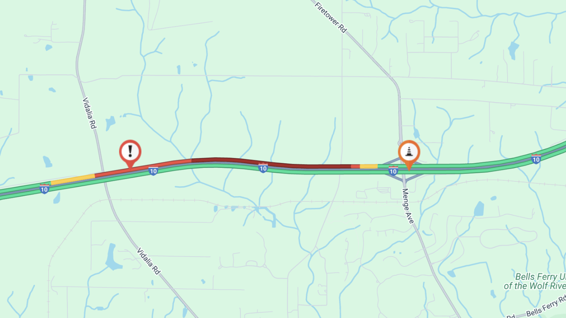 MDOT warns drivers to expect second day in a row of major delays on I-10 in South MS