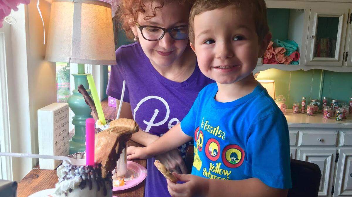 Dayna and Charlie Clark enjoy milkshakes at Dolce Bakeshop in Long Beach, Mississippi on Saturday, August 4, 2018.