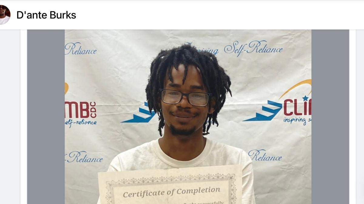D’Ante Burks was killed Monday when he was struck by a vehicle while sitting on a bench.