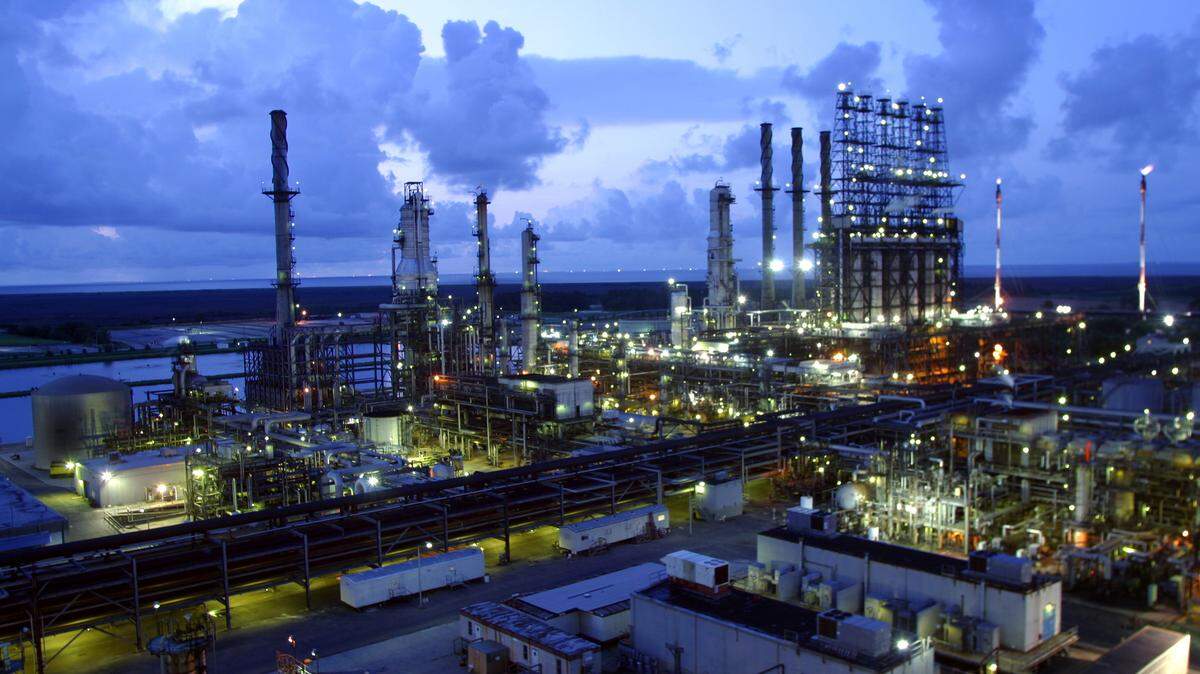 COURTESY CHEVRONThe Coker unit, background right, is shown at dusk at Chevron's Pascagoula Refinery. Maintenance will be performed on some of the units at the refinery starting in March.