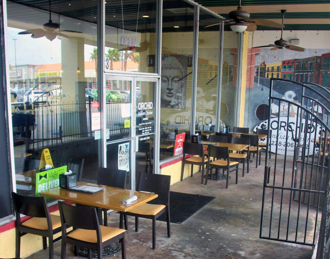 Orchid Indian Cuisine has an outdoor patio in Hardy Court Shopping Center in Gulfport.
