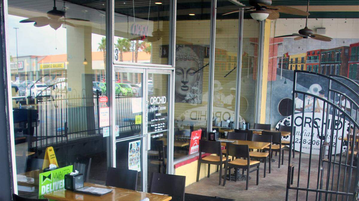 Orchid Indian Cuisine has an outdoor patio in Hardy Court Shopping Center in Gulfport.