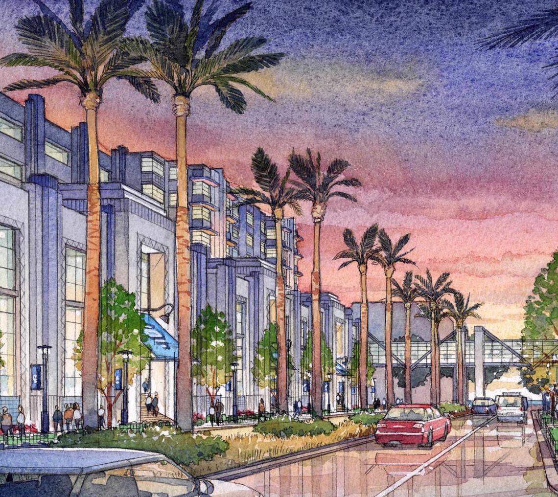 The original artist’s rendering of Veterans Avenue in Biloxi shows what a casino might look like. The developer has fought for more than 15 years to get a casino built.