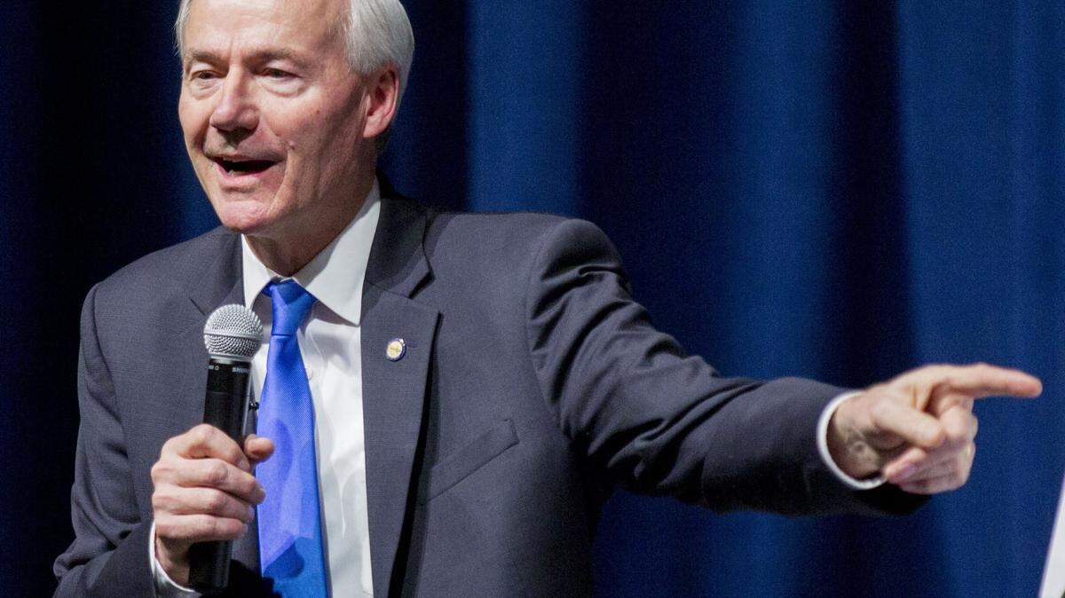 In this March 22, 2016 photo, Arkansas Gov. Asa Hutchinson speaks in Conway, Ark. (AP Photo/Gareth Patterson, File)