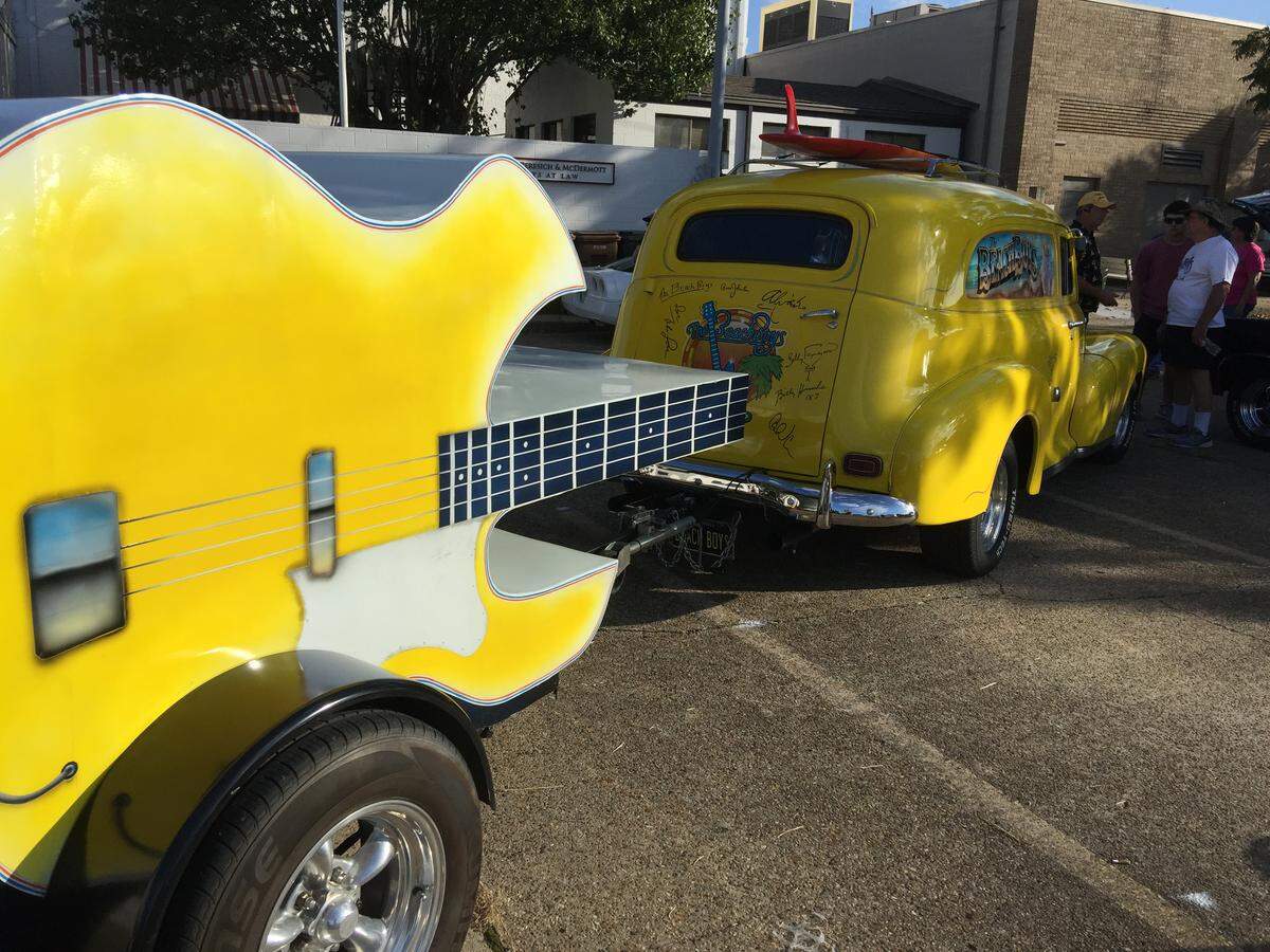 The Beach Boys’ classic car pulling a guitar trailer and signed by The Beach Boys was parked in downtown Biloxi during Cruisin’ The Coast 2019. The band performed at Beau Rivage Resort and Casino in Biloxi for years, but the shows were canceled this year following the death of Brian Wilson in June.