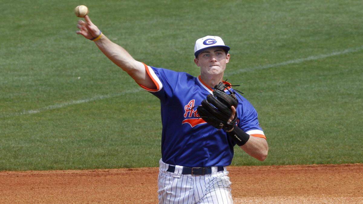 TIM ISBELL/SUN HERALD 
 Southern Miss signee Alex Nelms was impressive on the pitcher's mound for Gulfport last week.