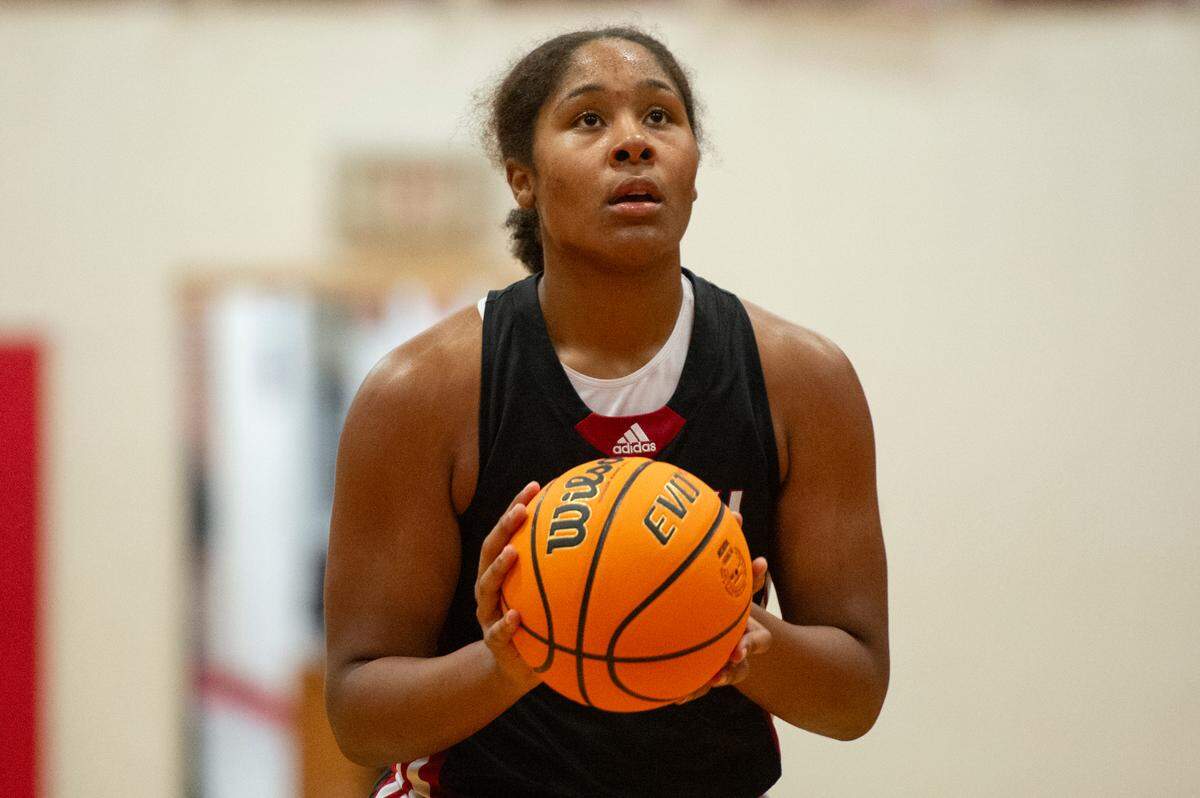 Biloxi’s Zaniya Johnson looks to take a free throw during a game against Harrison Central at Harrison Central High School in Harrison County on Tuesday, Dec. 12, 2023.
