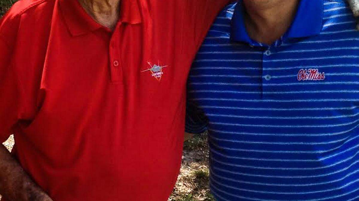 COURTESY OLE MISS 
 Gerald Hollingsworth, pictured with Ole Miss football coach Hugh Freeze, recently donated $25 million to the university's athletics department. The gift is Ole Miss' largest ever.