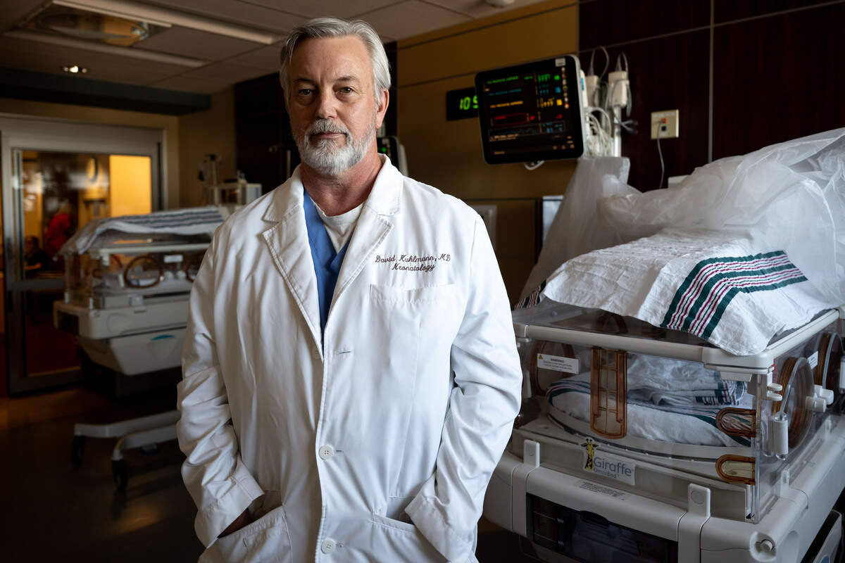 Dr. David Kuhlmann poses for a portrait in the Memorial Hospital Gulfport Neonatal Intensive Care Unit on Friday, Feb. 6, 2026.