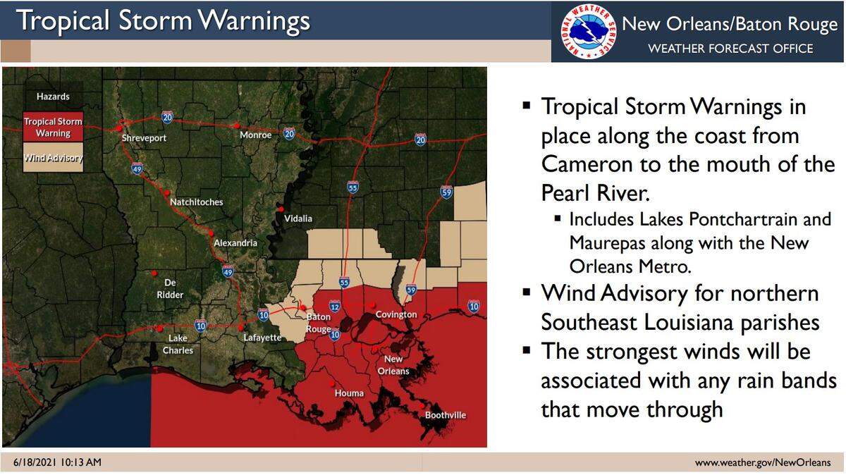 Watches and warnings for Potential Tropical Cyclone Three as of Friday, June 18, 2021.