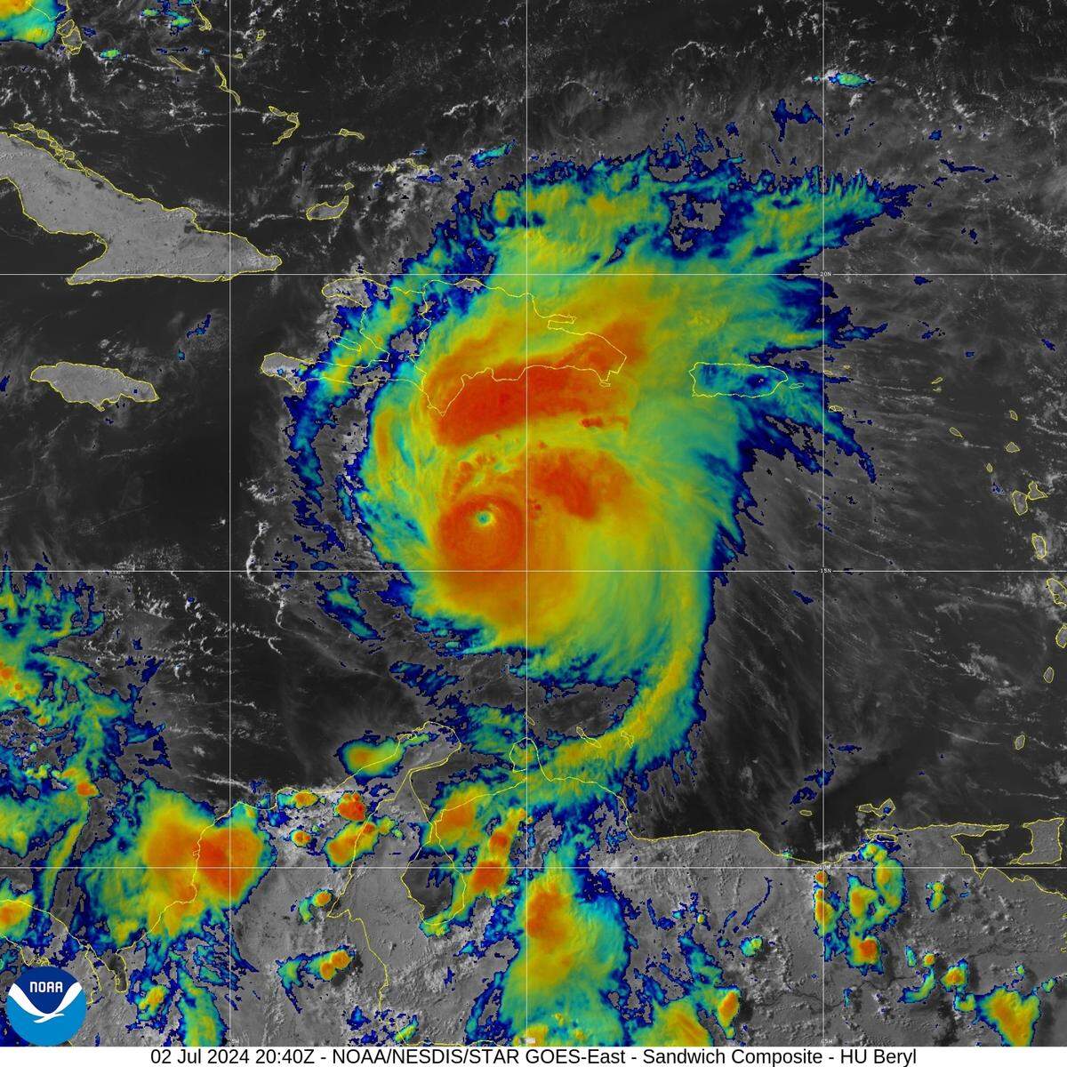 Hurricane Beryl quickly grew to a Category 5 storm over warm Caribbean waters.