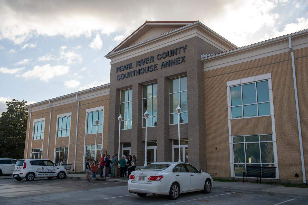 The Pearl River County Courthouse Annex in Poplarville on Tuesday, Dec. 17, 2024. James Ray Saucier, 62, of Poplarville, was shot outside the building.
