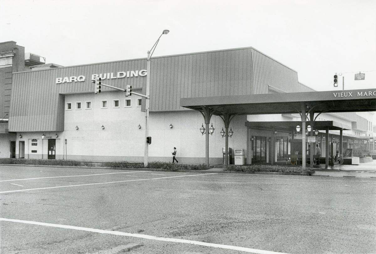The Barq Building is shown at the entrance to the Vieux Marche mall following an Urban Renewal makeover.
