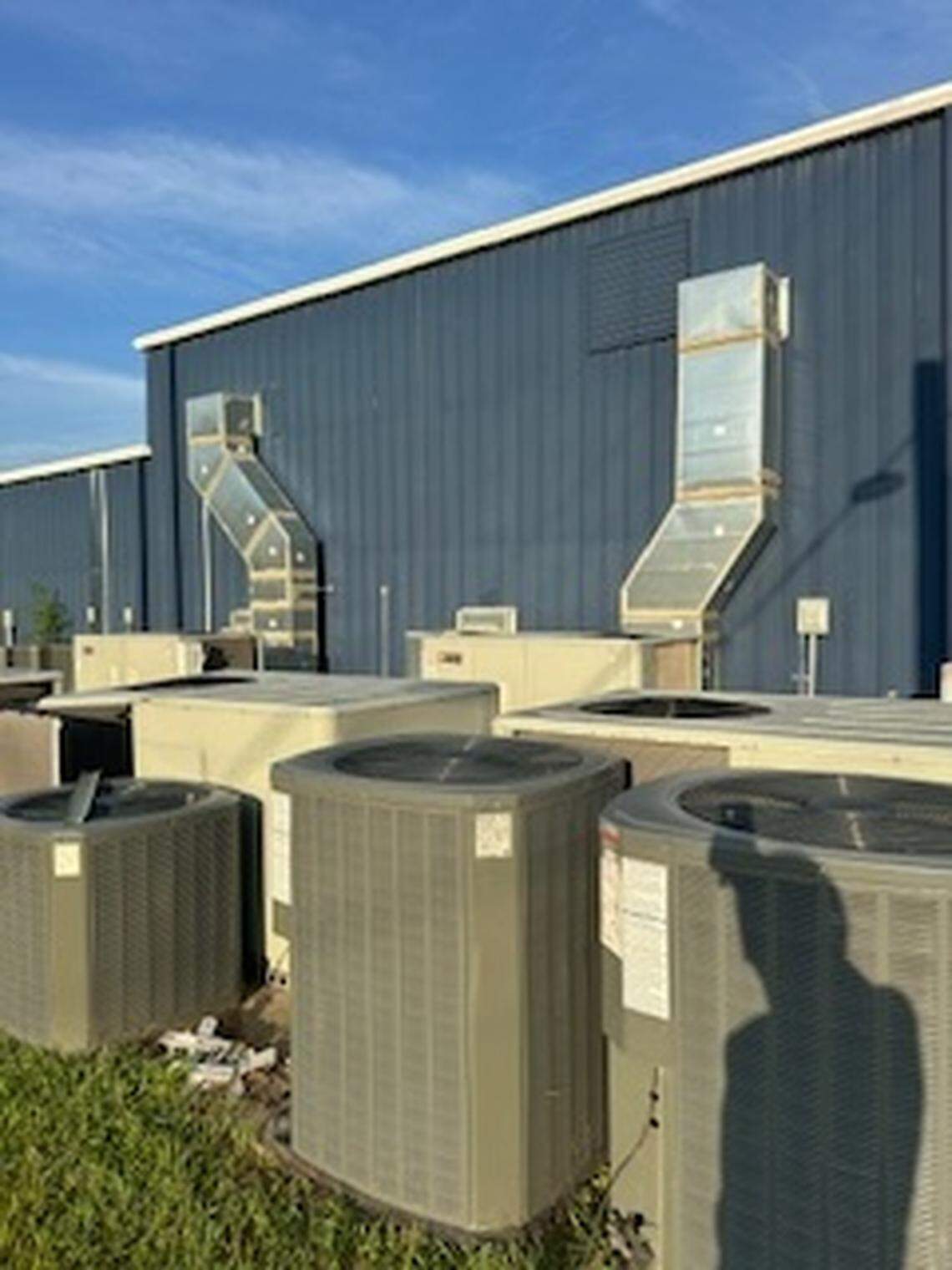 Air conditioning units are pictured at Mississippi Green Oil LLC in Prentiss, a medical marijuana business that has faced multiple lawsuits from investors, including a Harrison County couple.