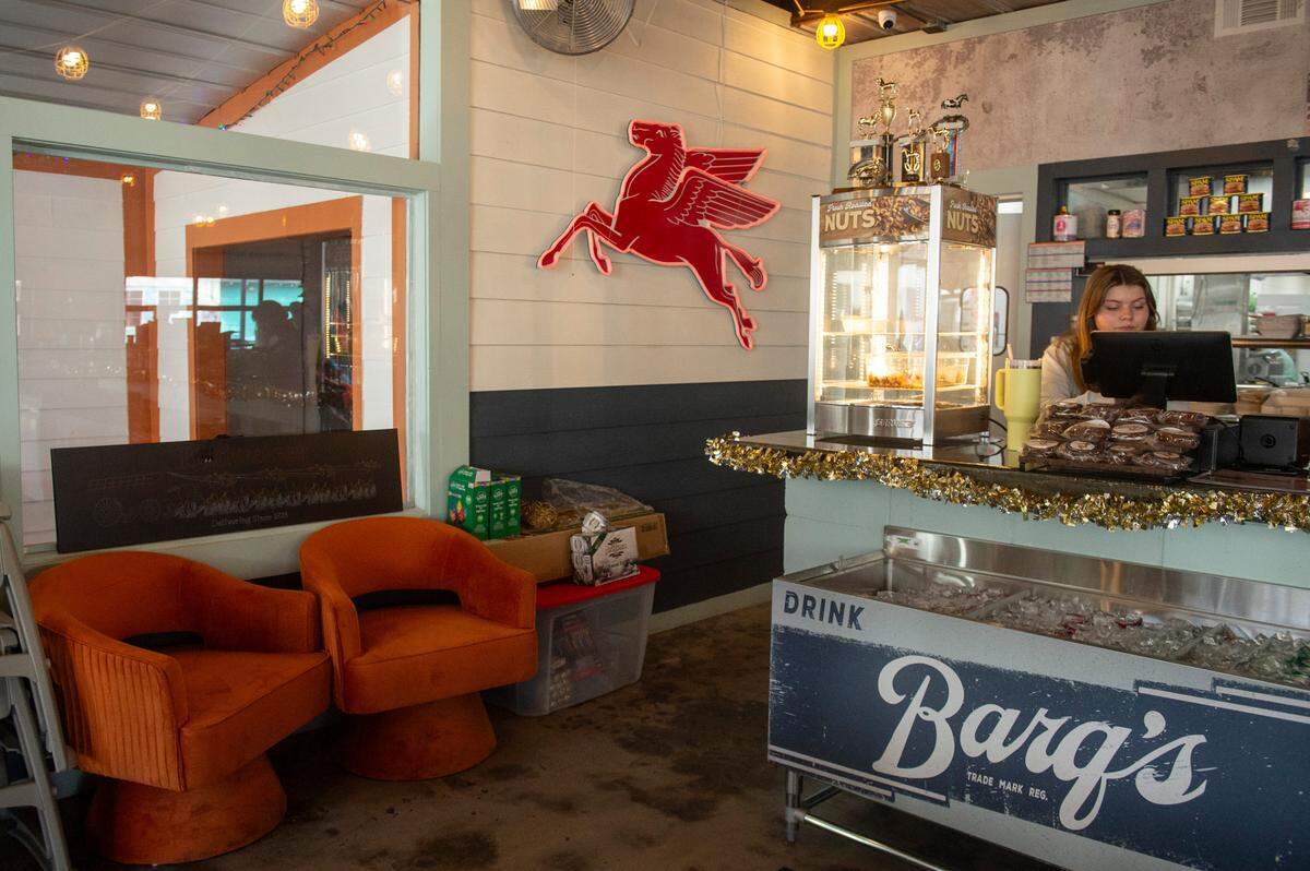 The counter at The Garage at Cash Alley in Ocean Springs on Friday, Dec. 13, 2024. The restaurant has a counter service set up and a bar.