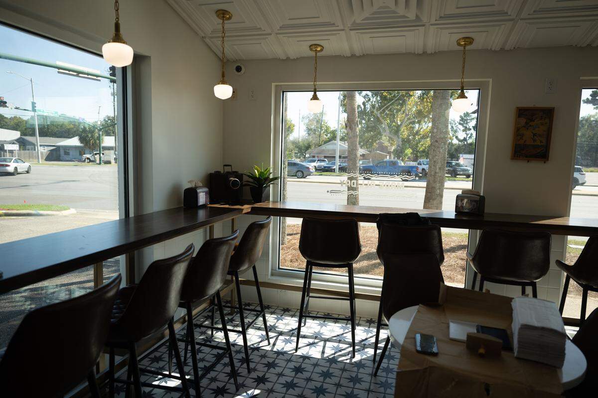 Seating areas are seen at Parlor Doughnuts on Thursday, October 16, 2025.