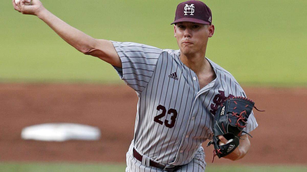 ROGELIO V. SOLIS/ASSOCIATED PRESS 
 Mississippi State pitcher Austin Sexton (23) pitches against Cal State Fullerton during an NCAA college regional baseball tournament game in Starkville.