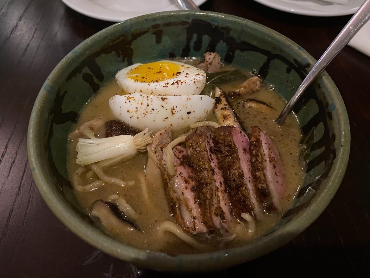 Duck Ramen at the White Pillars in Biloxi, MS