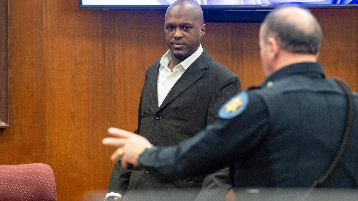 Joseph David Heard is escorted from the witness stand during his trial for capital murder in the death of his stepson, 2-year-old Hayden Bataille, in Harrison County Circuit Court in Biloxi on Thursday, May 9, 2024.