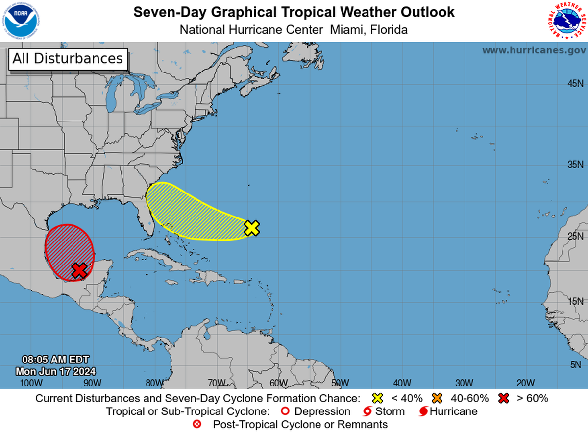 The National Hurricane Center is tracking two systems, neither of which will directly impact the Mississippi Coast.