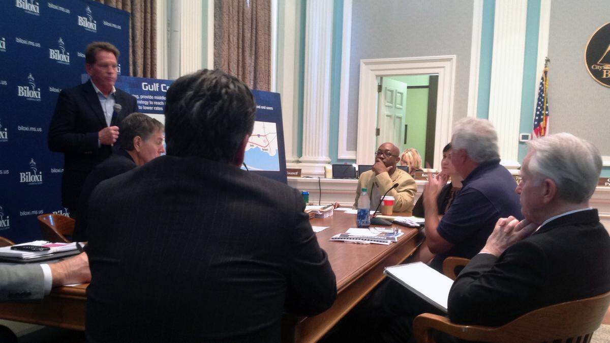 MARY PEREZ/SUN HERALD 
 city officials in Biloxi gathered at a workshop Tuesday to take a first look at 29 potential projects totaling $714 million.
