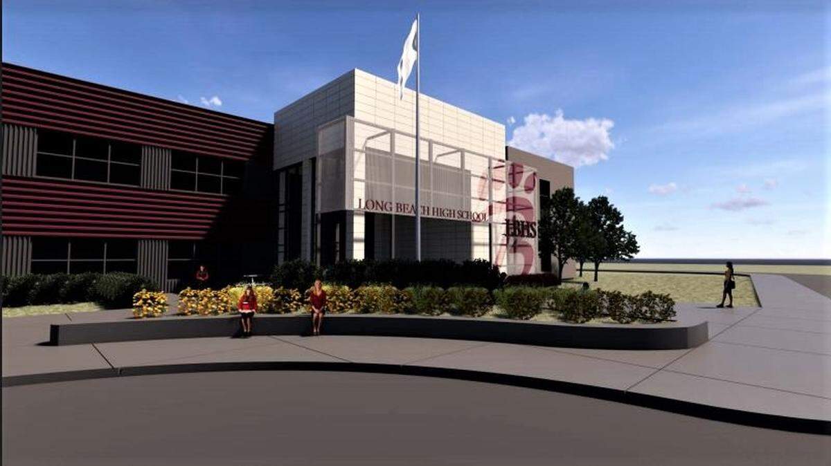 An artist’s rendering of what the new Long Beach High School campus will look like once renovations and upgrades are complete. The 20-year, $20 million school bond passed.