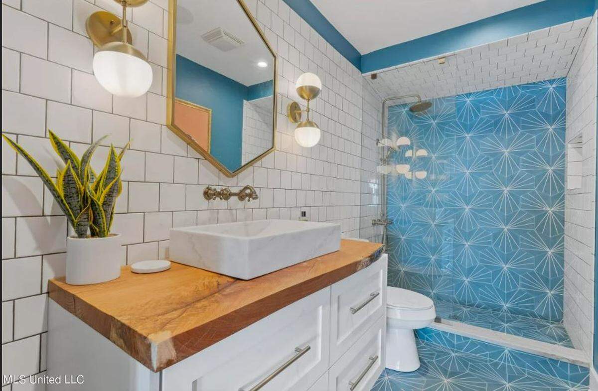 One of the tiled baths in the home on Kensington Drive in Biloxi.