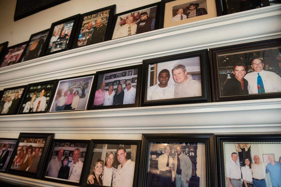 The wall of fame at Mary Mahoney’s Old French House in Biloxi shows some of the many celebrities who dined there over the years.