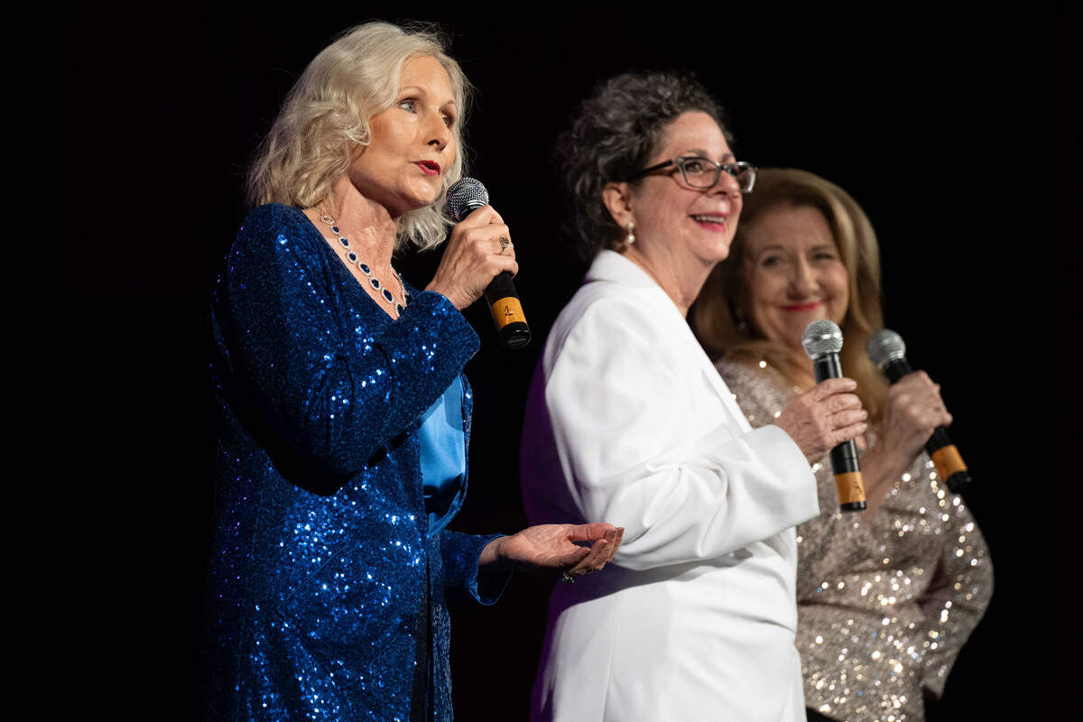 Karen Abernathy, Terese Evans and Becky Greene performed the “Anything Goes Medley” during a grand opening celebration at the Saenger Theatre in Biloxi on Saturday, June 6, 2026.