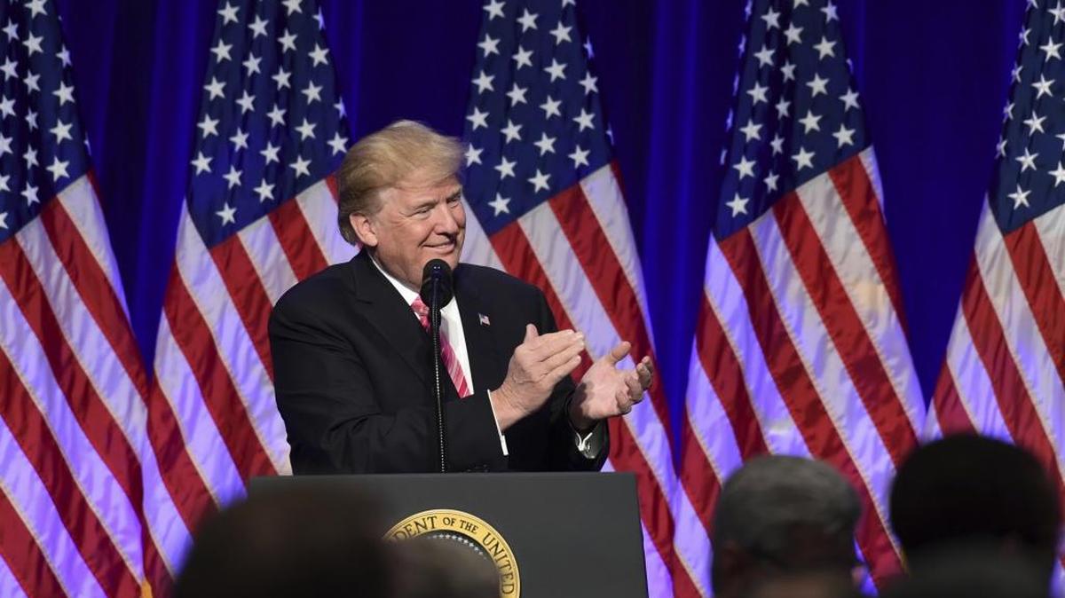 President Donald Trump speaks at the opening of the Mississippi Civil Rights Museum in Jackson, Miss., Saturday, Dec. 9, 2017.