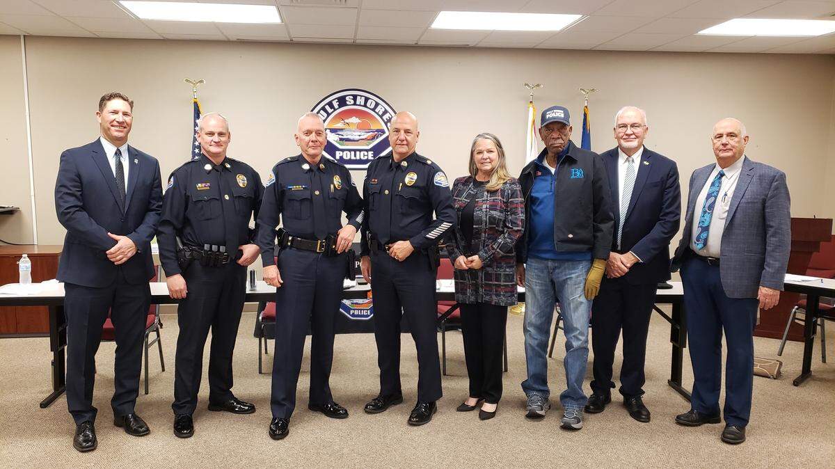 Actor Morgan Freeman took part in an oral board to review applicants interested in joining the Gulf Shores Police Department in Alabama.